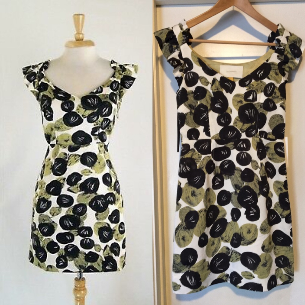 Anthropologie Leifsdottir Silk Blend Leaf Dress